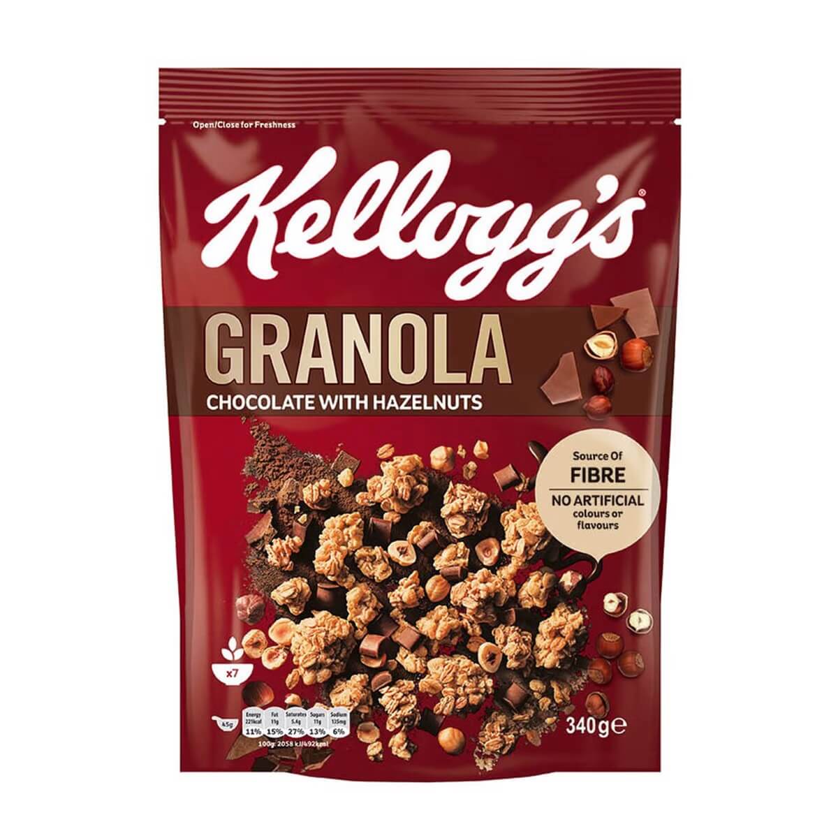 Kelloggs Granola Chocolate with Hazelnut 340GR Carton Pack of 6