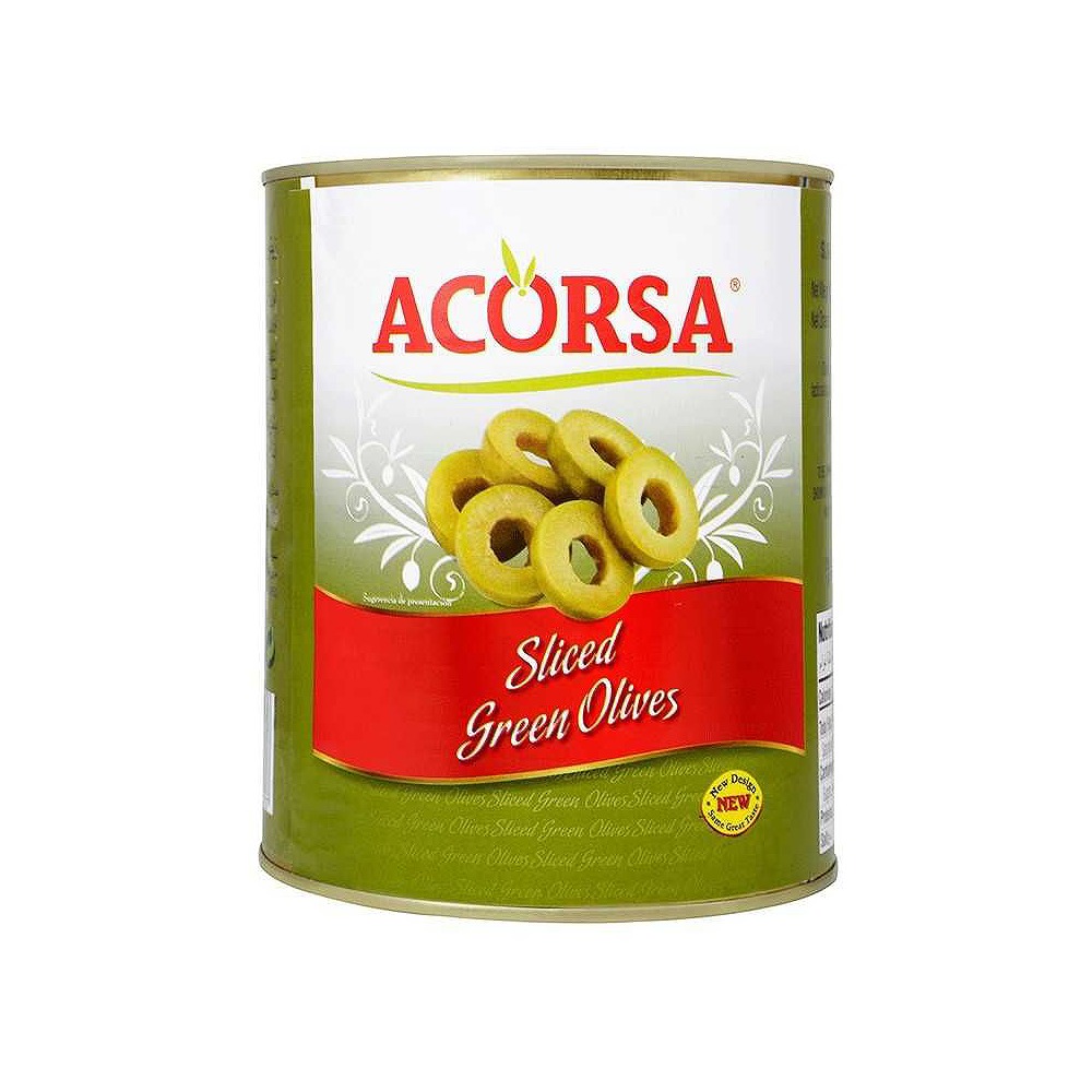 Acorsa Sliced Green Olive Tin 1.56kg