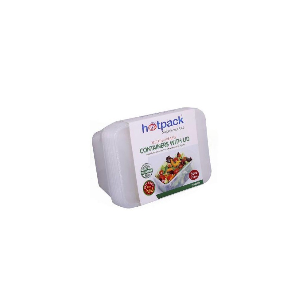 Rectangular Hotpack Medium/White Container 750cc Piece
