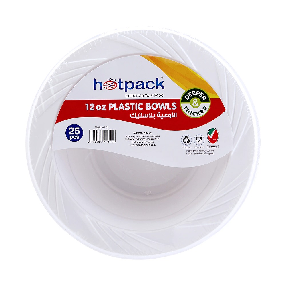 Hotpack Plastic Bowl 12oz Pack of 3