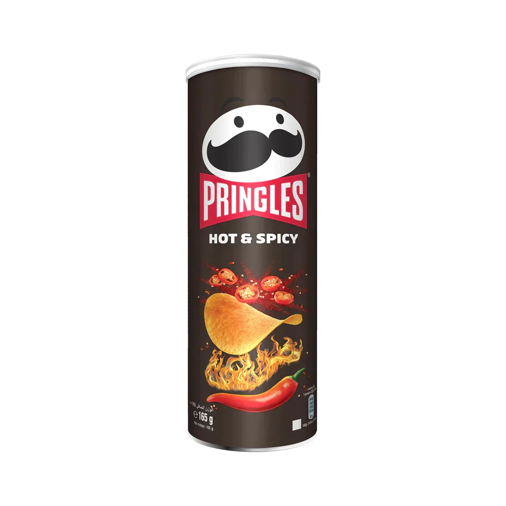 Pringles Black Hot & Spicy Potato Chips 165GR Carton Pack of 19