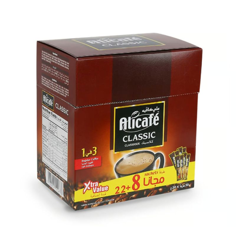 Alicafe Classic 3 in 1 Instant Coffee 22+8FREE x20g Sachets