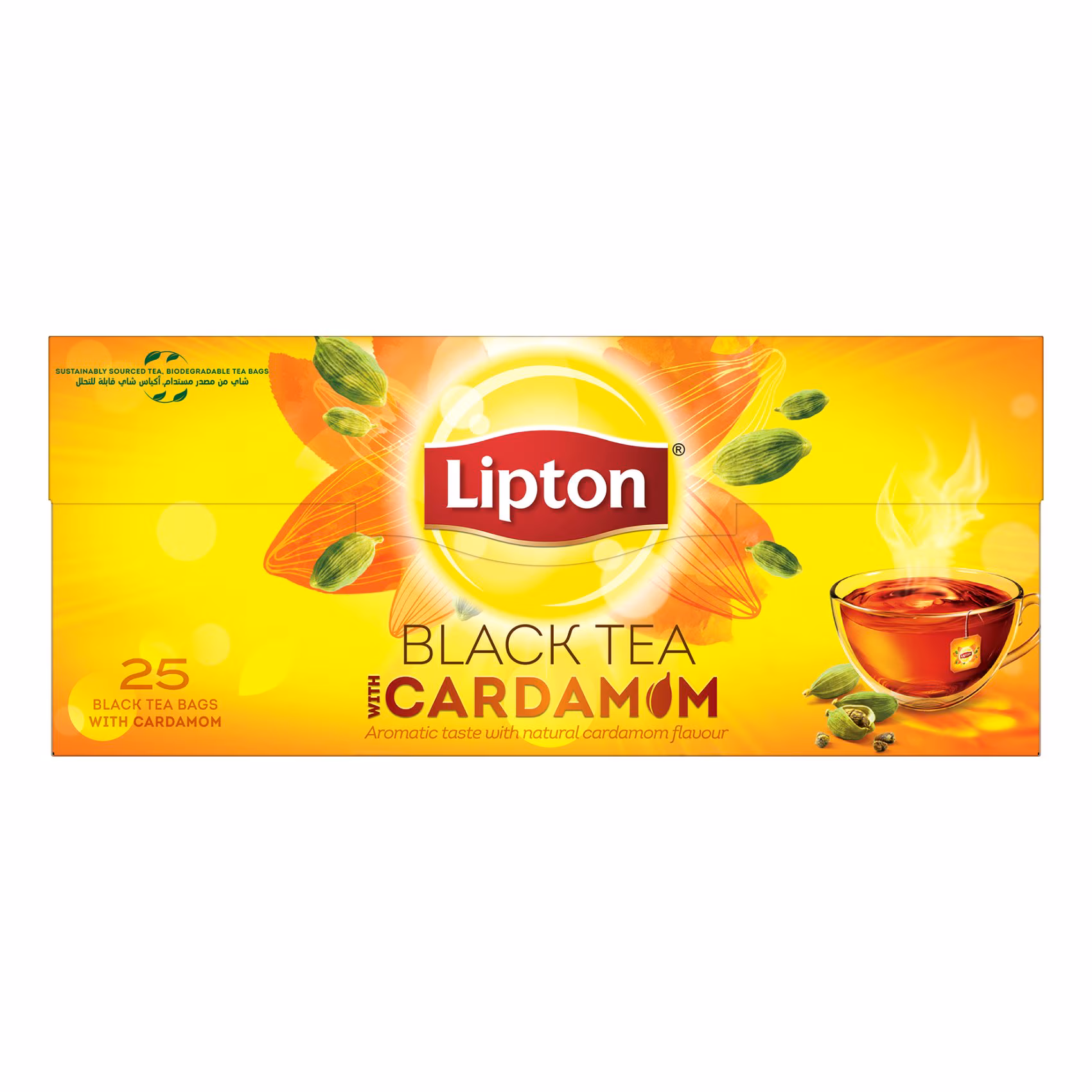 Lipton Black Tea Bag Cardamom 25's 1GR Carton Pack of 24