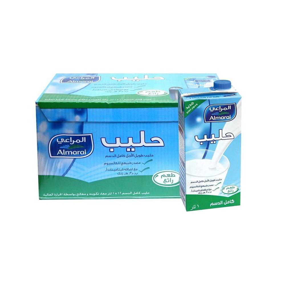 Almarai Long Life Full Fat Milk 1L Pack of 12 - Premium Quality & Great Value
