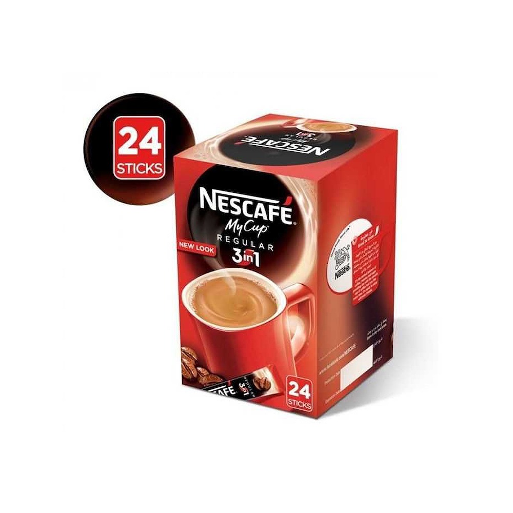 Nescafe My Cup 3In1 Regular Coffee – Premium Roast 24 Sachets