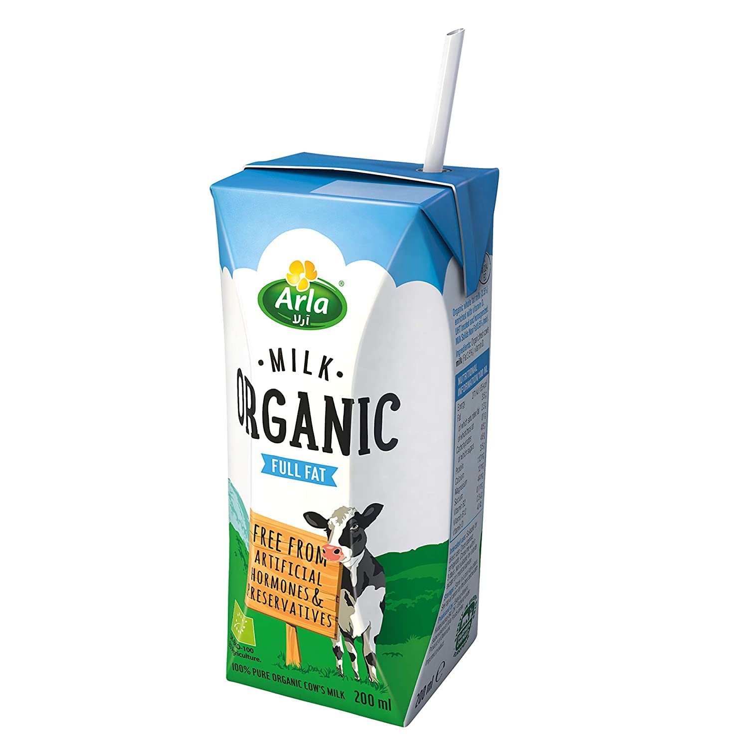 ARLA Organic Full Fat Milk 200ml Carton 12 Pack