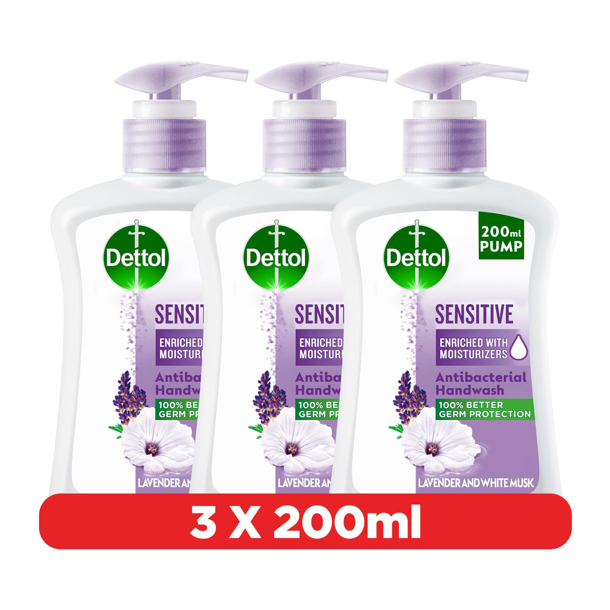 Dettol Hand Wash Sensitive 200ML Carton Pack of 12