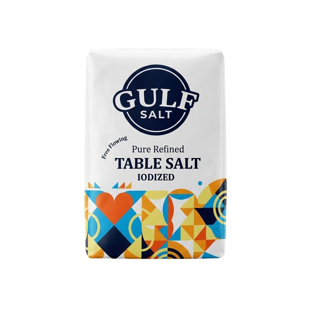 Gulf Refined Table Salt 1kg Premium Food Grade Iodized Salt for Cooking, Food Processing & Household Use