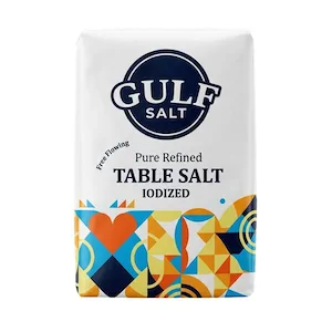 Gulf Refined Table Salt 1kg Premium Food Grade Iodized Salt for Cooking, Food Processing & Household Use