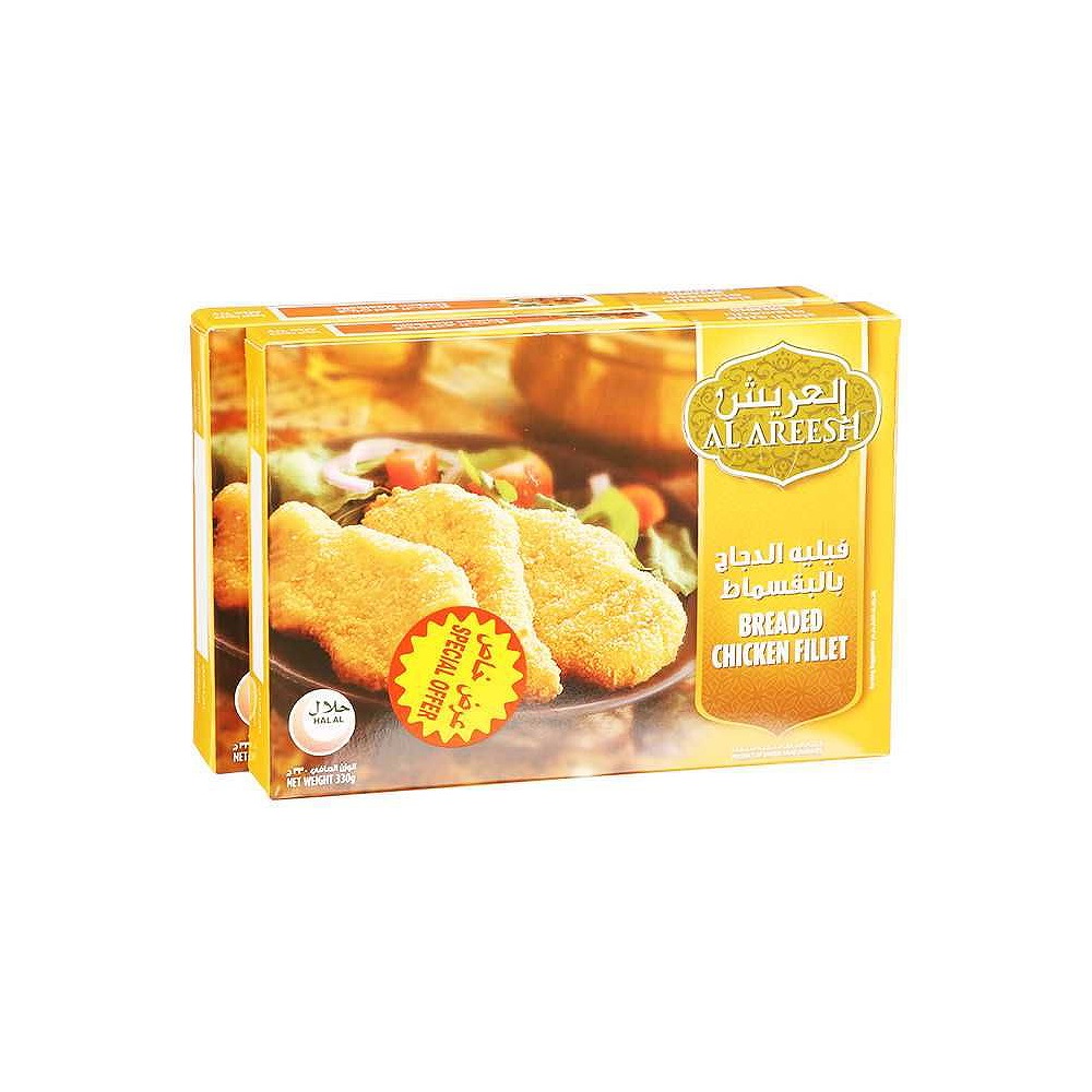 Al Areesh Breaded Chicken Fillet 2x330g - Premium Quality & Great Value