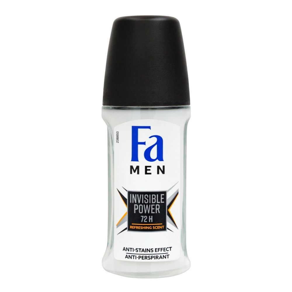 FA Invisible Power Men's Roll-On Deodorant 50ml Pack of 3