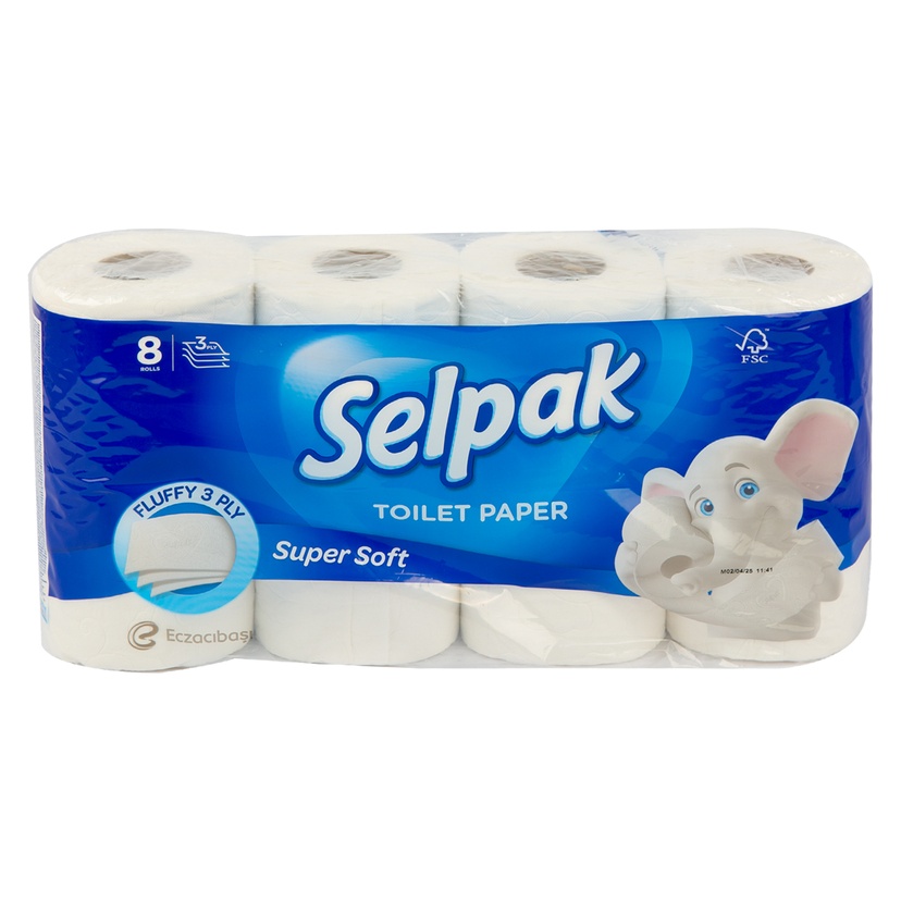 Selpak Toilet Paper 3-Ply Supersoft 8 Roll Outer