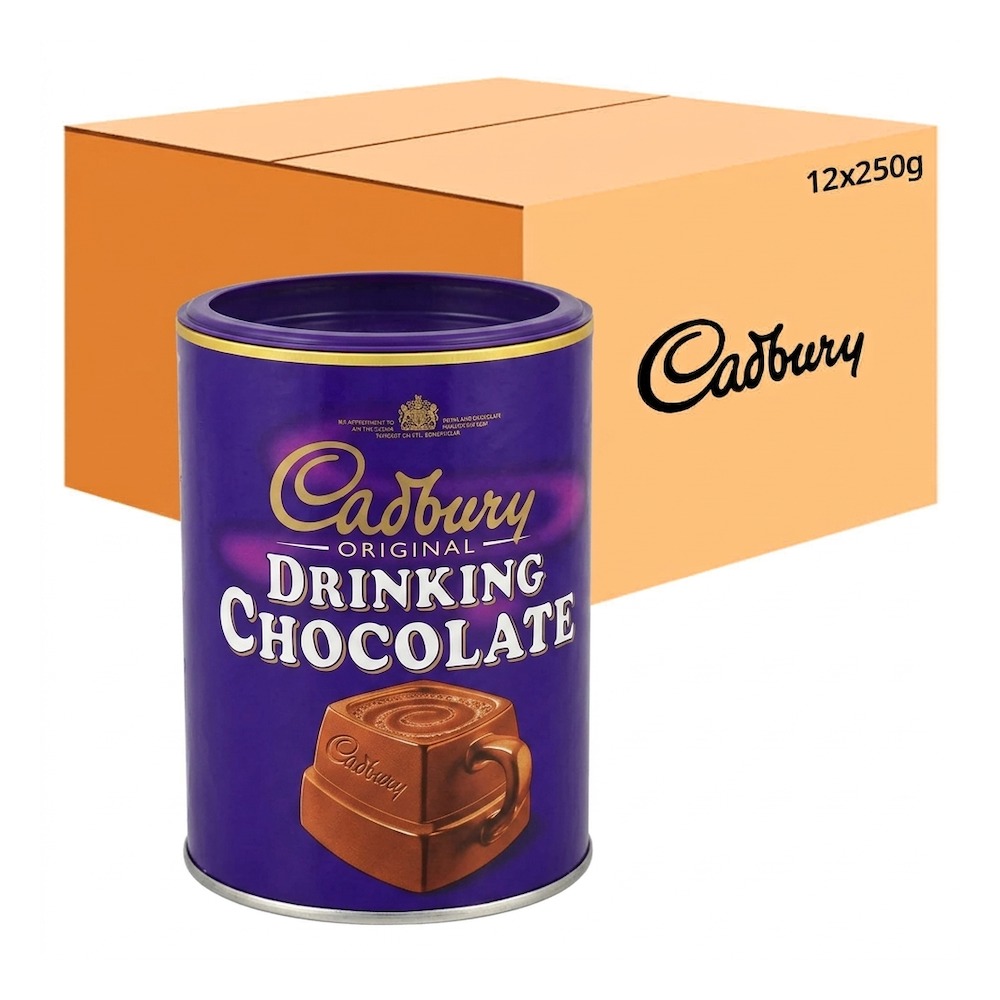 CADBURY Drinking Chocolate 12x250g Premium Hot Chocolate Powder Bulk Pack for Café, Bakery & Retail Use