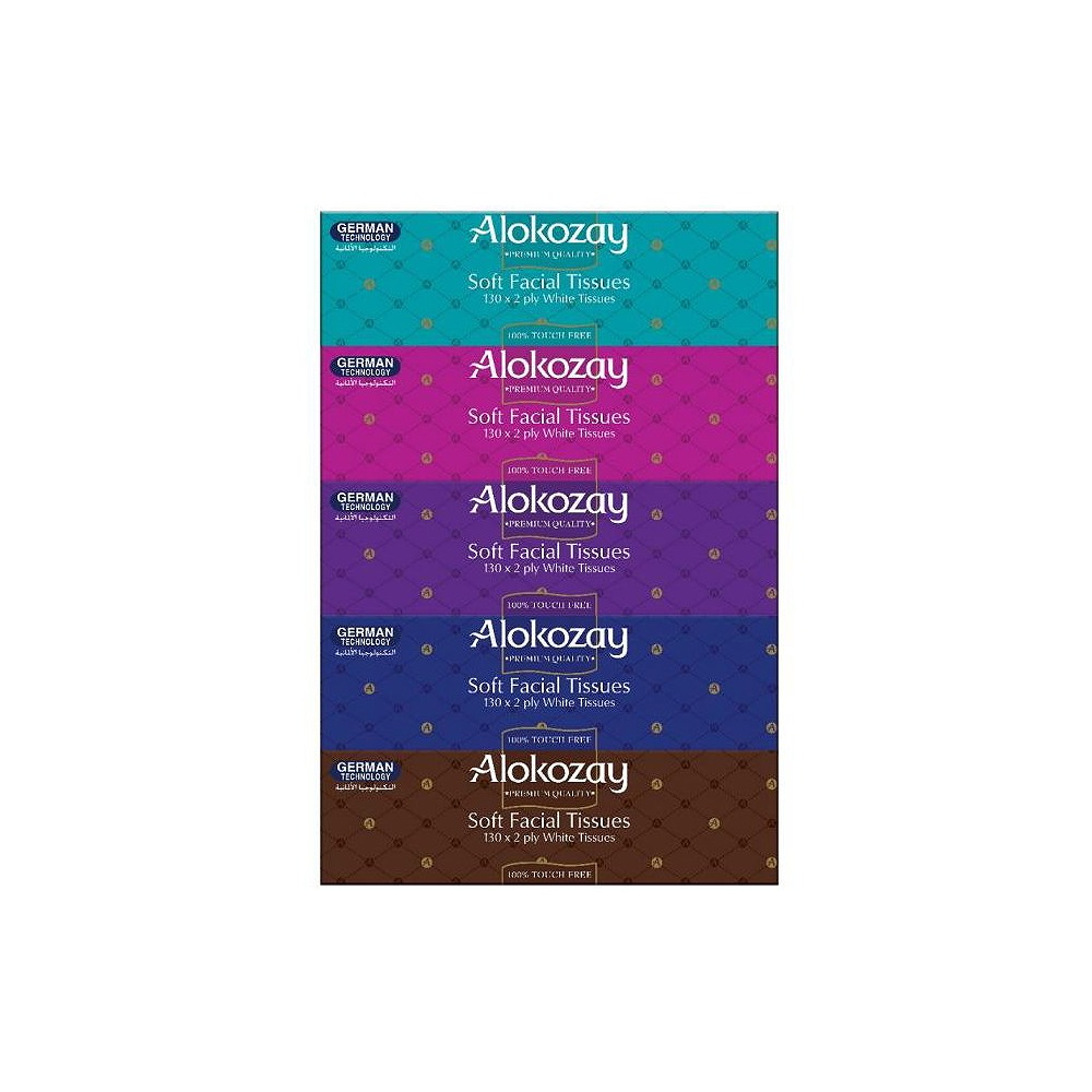 Alokozay Soft Facial Tissues 130 Sheets Pack of 5