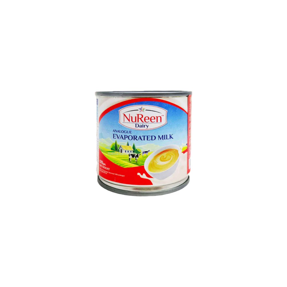 NUREEN Evaporated Milk 170g - Creamy Full Cream Dairy Milk for Cooking, Baking, Tea & Coffee
