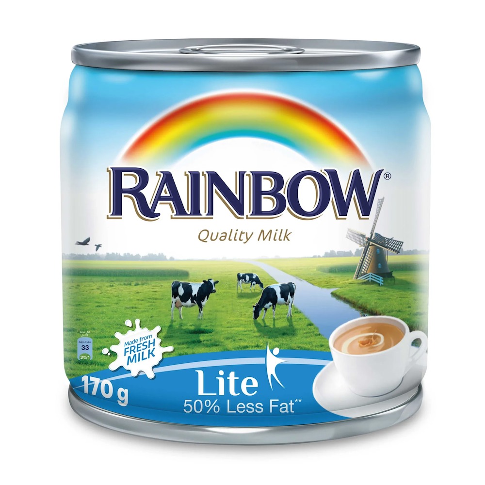 RAINBOW Liquid Light Milk 170ml - Low Fat UHT Dairy Milk for Tea, Coffee, Cooking & Daily Nutrition