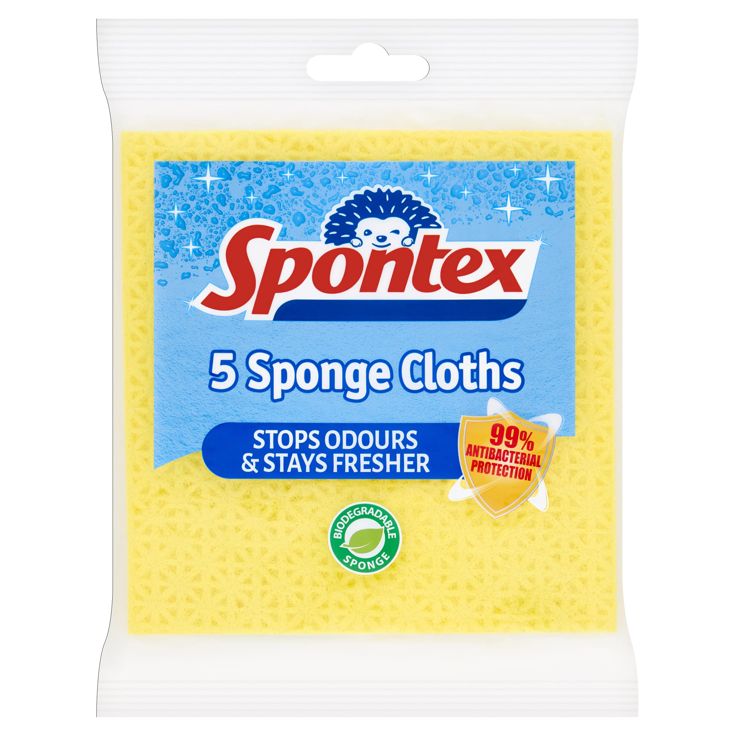 SPONTEX Sponge Cloths Pack of 5 Pack of 4s 5 Grams Each
