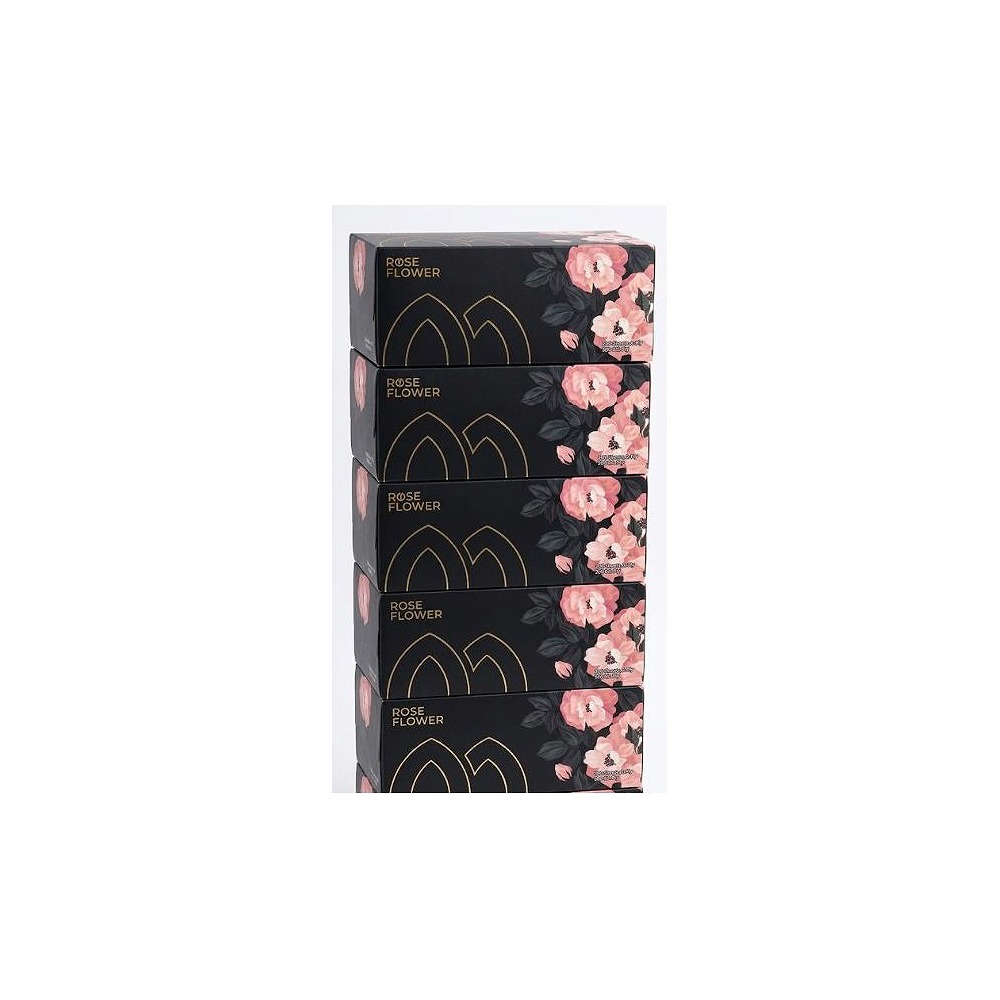 ROSE FLOWER Facial Tissue 2 Ply 200 Sheets 5-Pack Carton Pack of 30