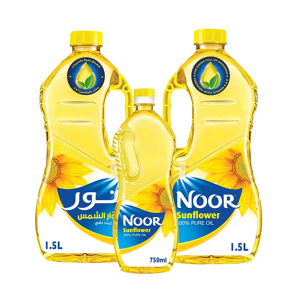 Noor Sunflower Oil Value Pack 2x1.5L + 750ml