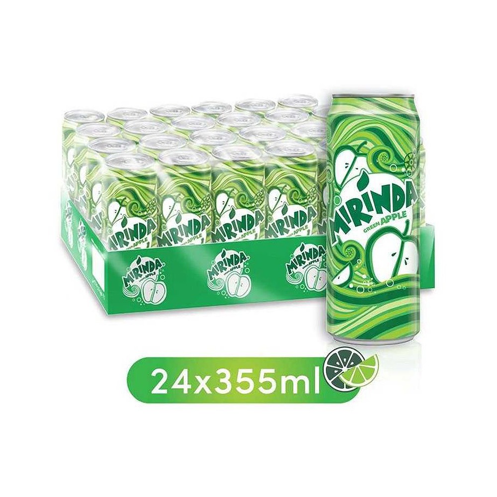 Mirinda Green Apple Carbonated Soft Drink 355ml Aluminum Can 24 Pack Refreshing Apple Flavored Soda for Retail & Foodservice
