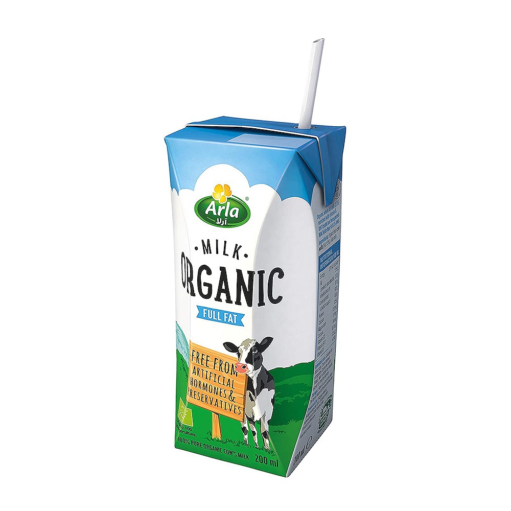 ARLA Organic Full Fat Milk 200ml Pack of 3