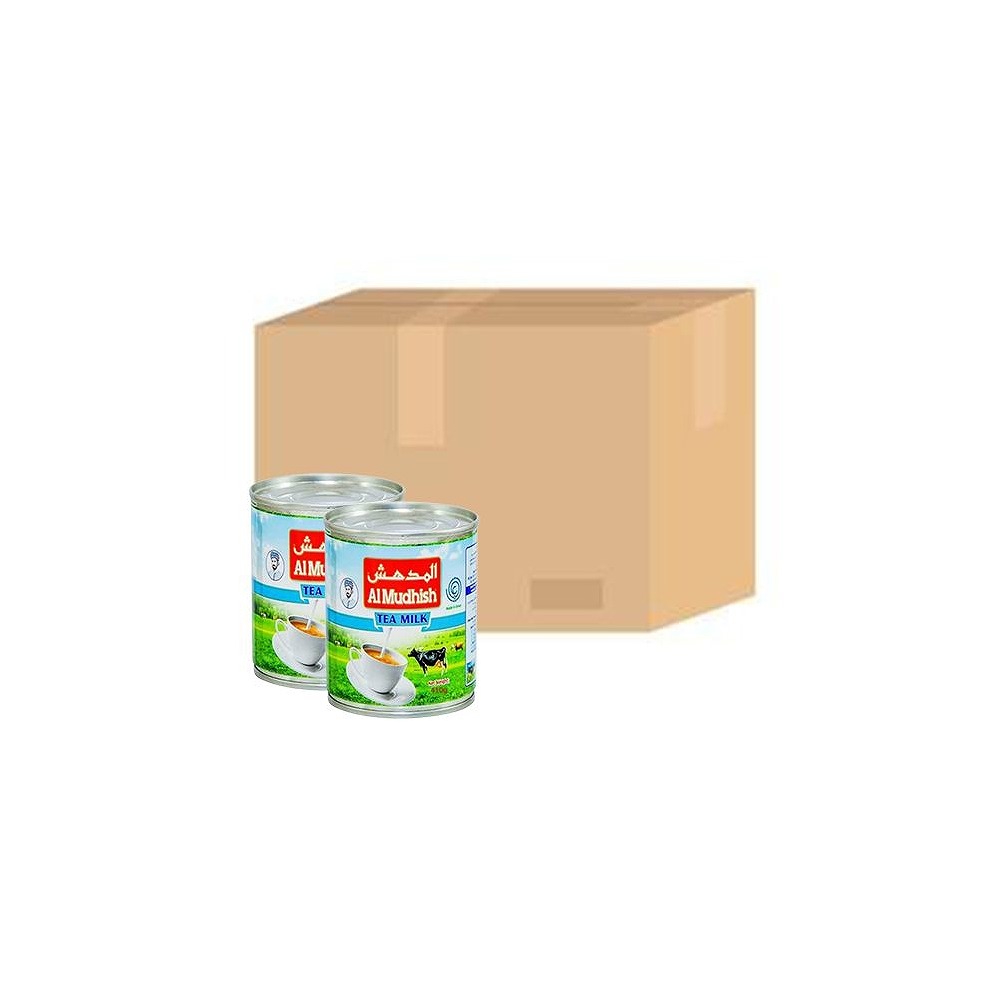 AL MUDHISH Evaporated Milk Liquid 410g x 48 Carton - Premium Full Cream Dairy Milk for Food Service, Baking & Beverage Use