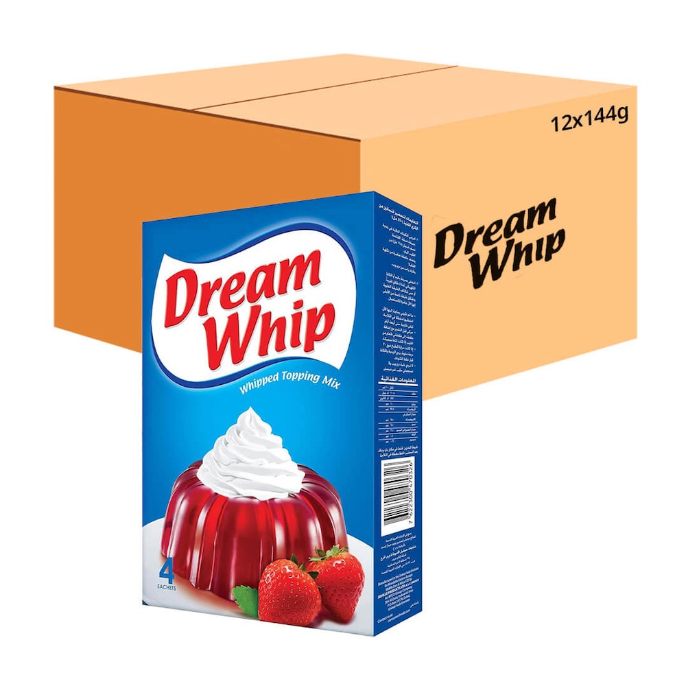 Dream Whip Instant Whipped Cream Powder 2 x 144g Big Twin Pack x 6 Carton - Premium Dessert Topping Mix for Baking & Catering
