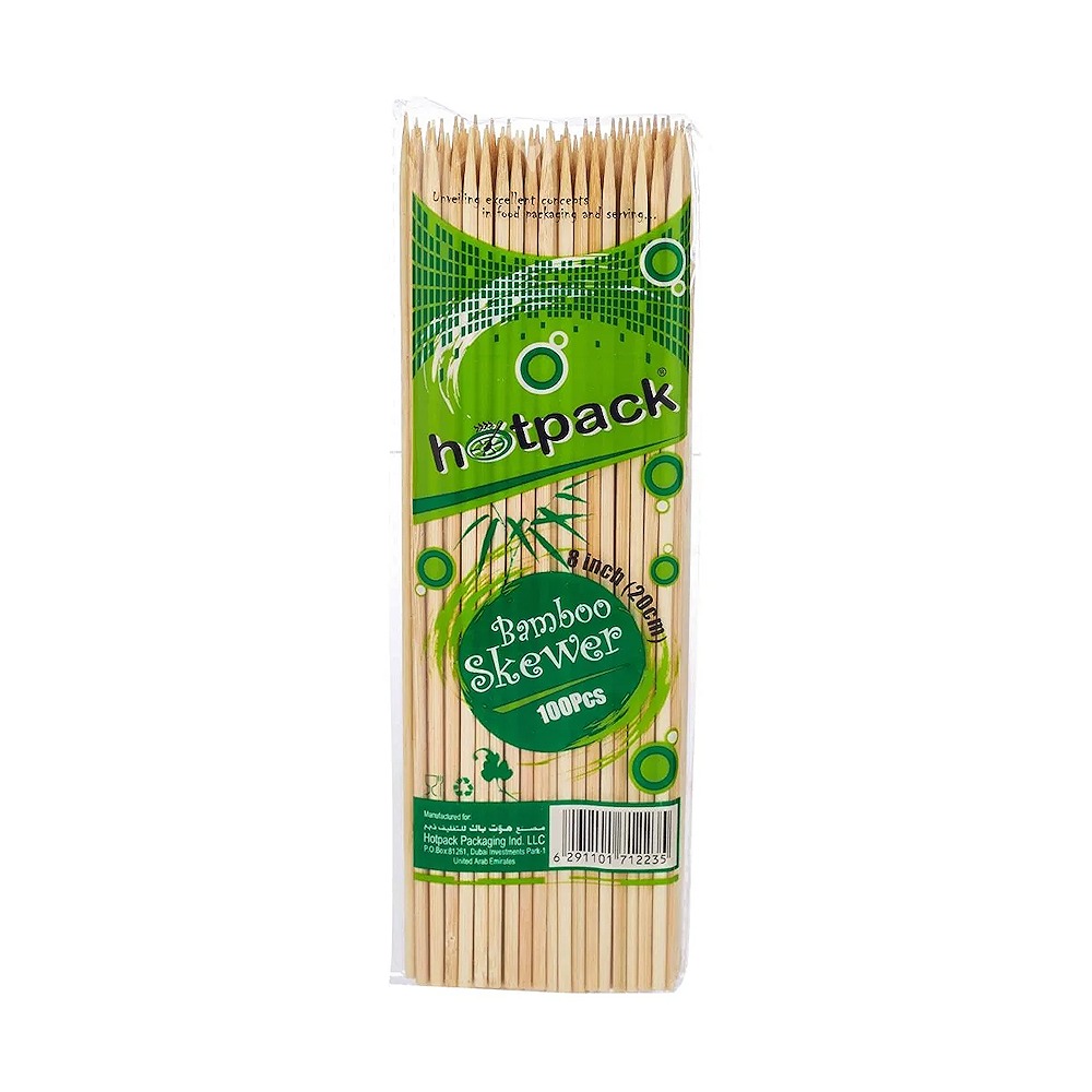 Hotpack Bamboo Skewer 8 Inch (20 cm) Single Pack of 3