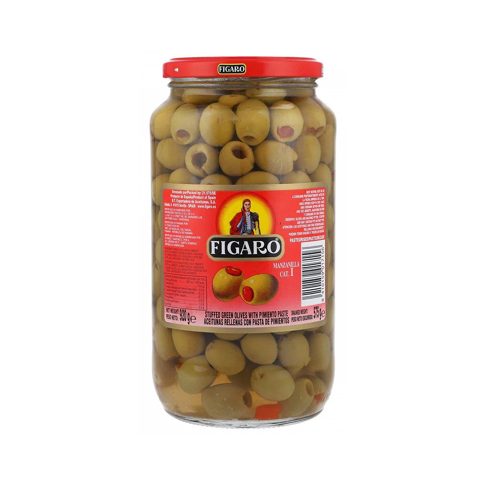 Figaro Stuffed Green Olives 575GM Pack of 4