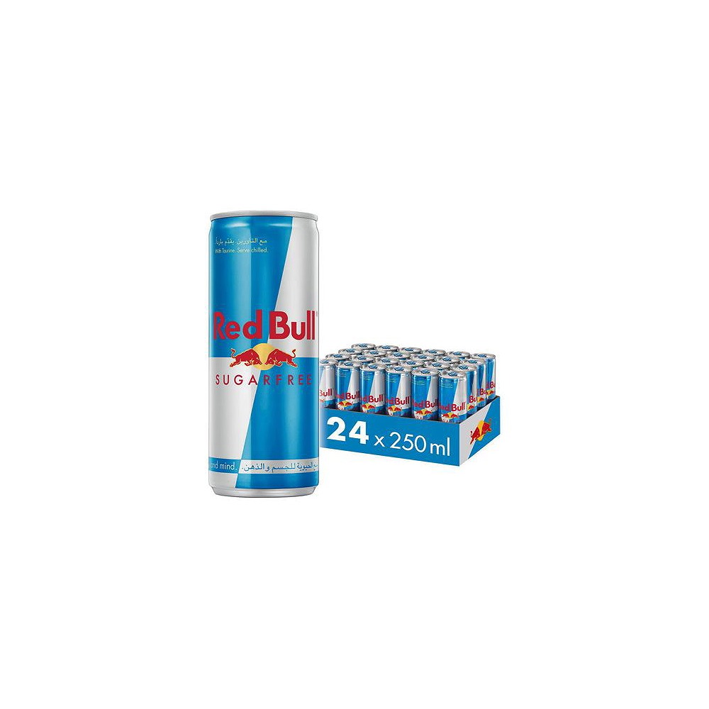 Red Bull Sugar Free Energy Drink Can 250ml Pack of 24 | Refreshing Soft Drink