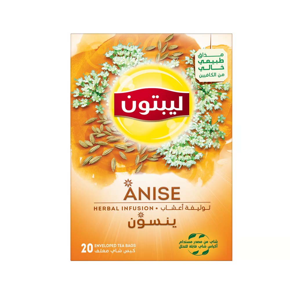Lipton Herbal Tea Bags Anise Flavor 20 Bags 1.6g Pack of 4