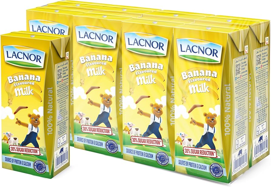 LACNOR Milk Banana 180ML Carton Pack of 32