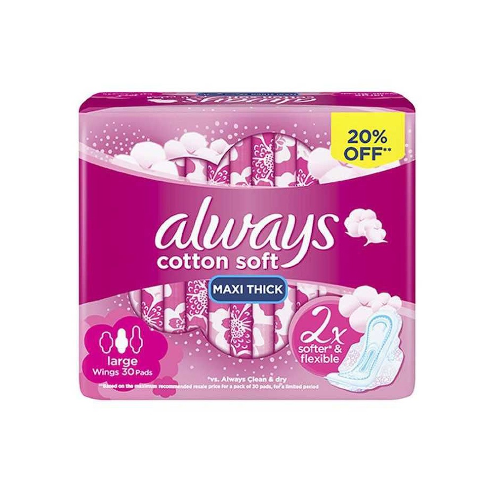Always 30-Piece Cotton Soft Thick Large Napkin