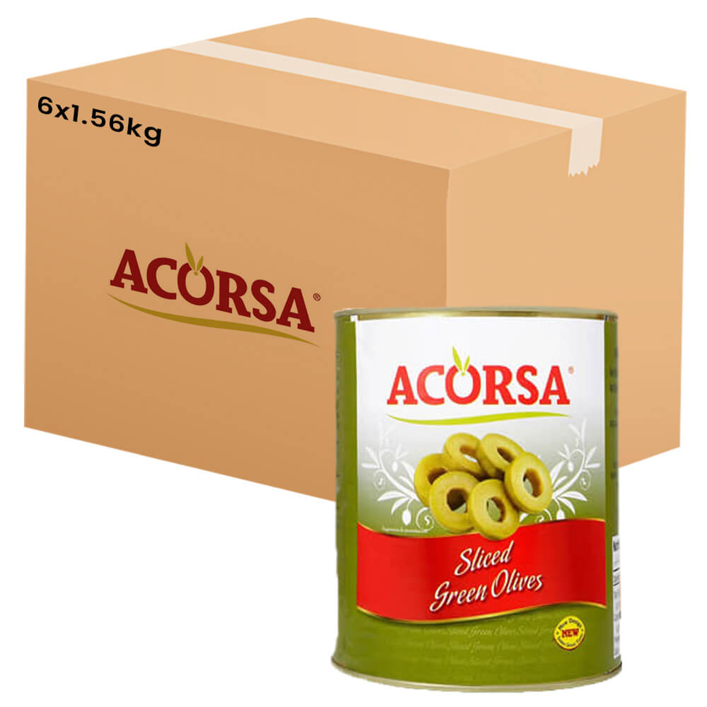 ACORSA Green Olive Slices 1.56 KG Piece