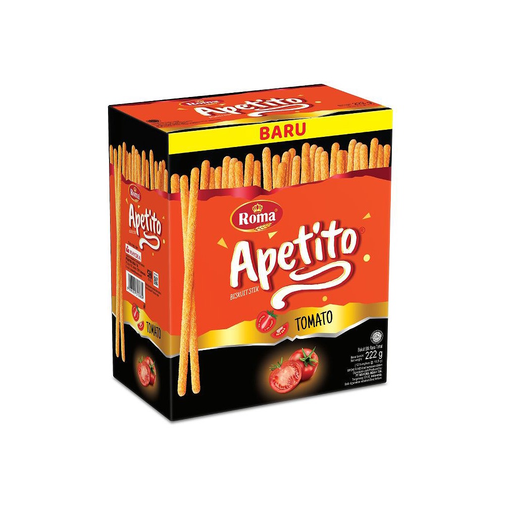 Roma Biskuit Stik Apetito Tomato 12x18.5g