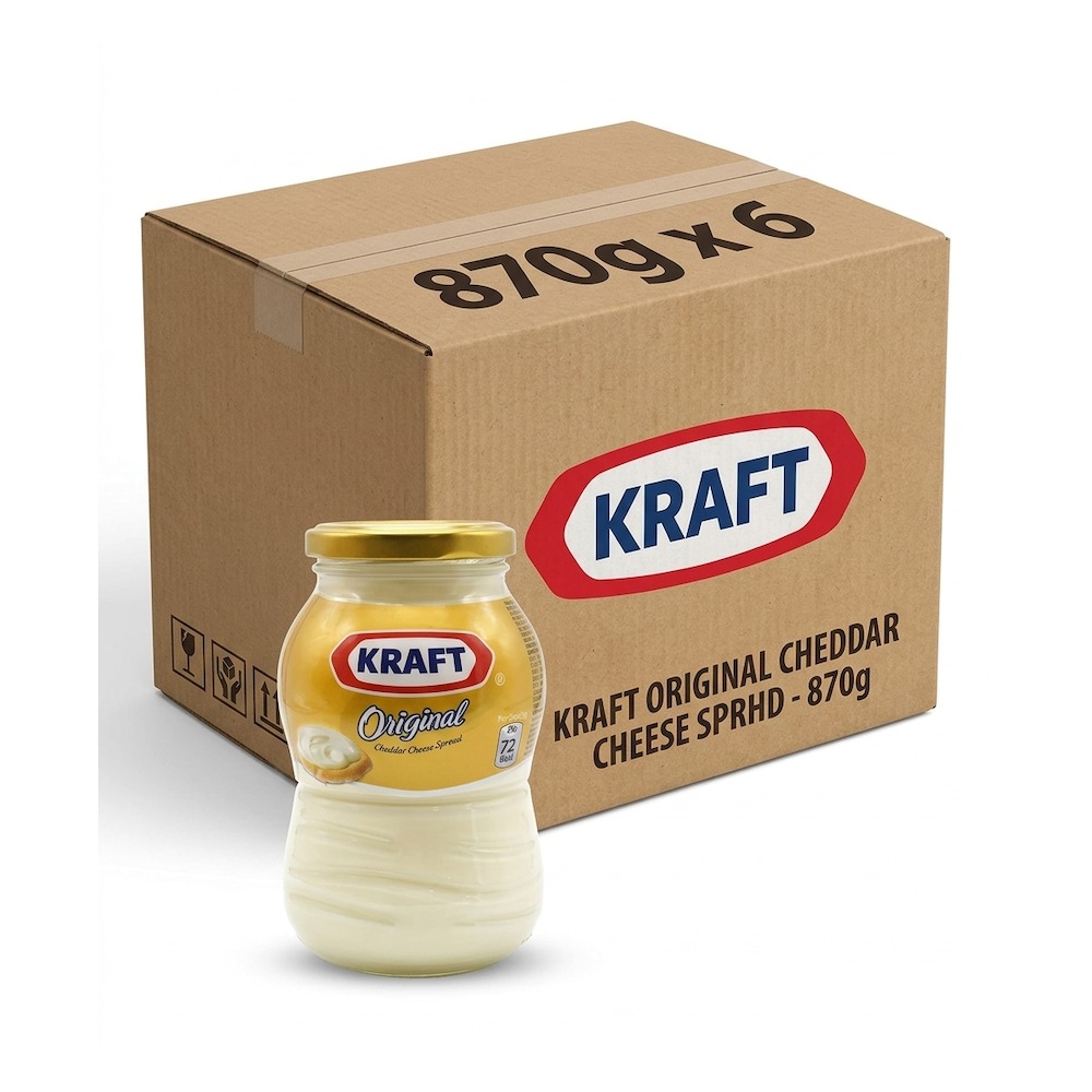 Kraft Glass Cheese Twin Pack 6 x (2 x 480g) Bulk Carton - Premium Creamy Processed Cheese Blocks for Retail & Food Service