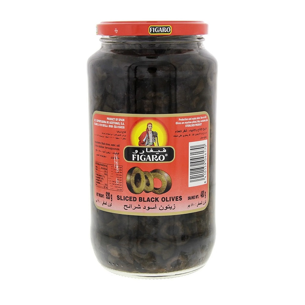 Figaro Black Olive Slice 480GR Piece