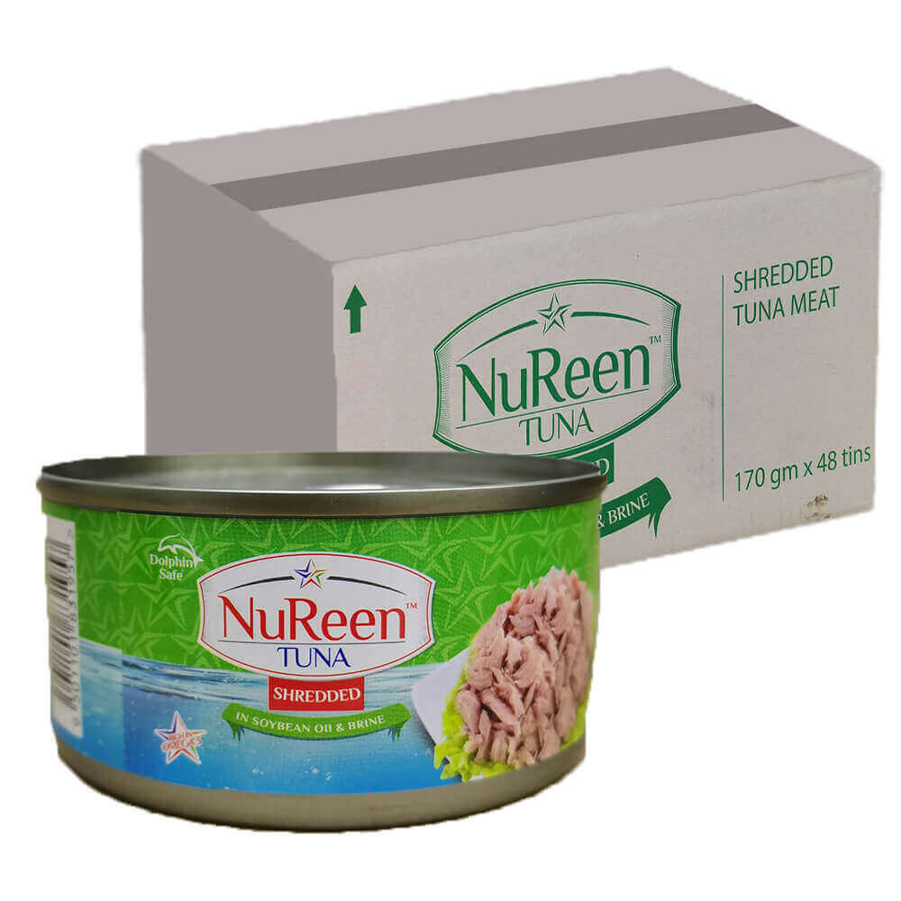 NUREEN Tuna Shredded in Soyabean Oil 170GR Carton Pack of 16
