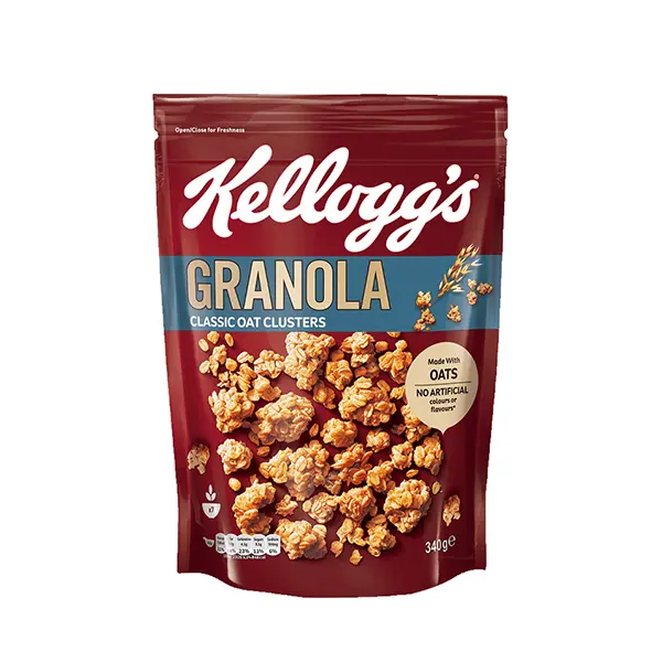 Kelloggs Granola Classic Oat Cluster 340G Carton Pack of 6