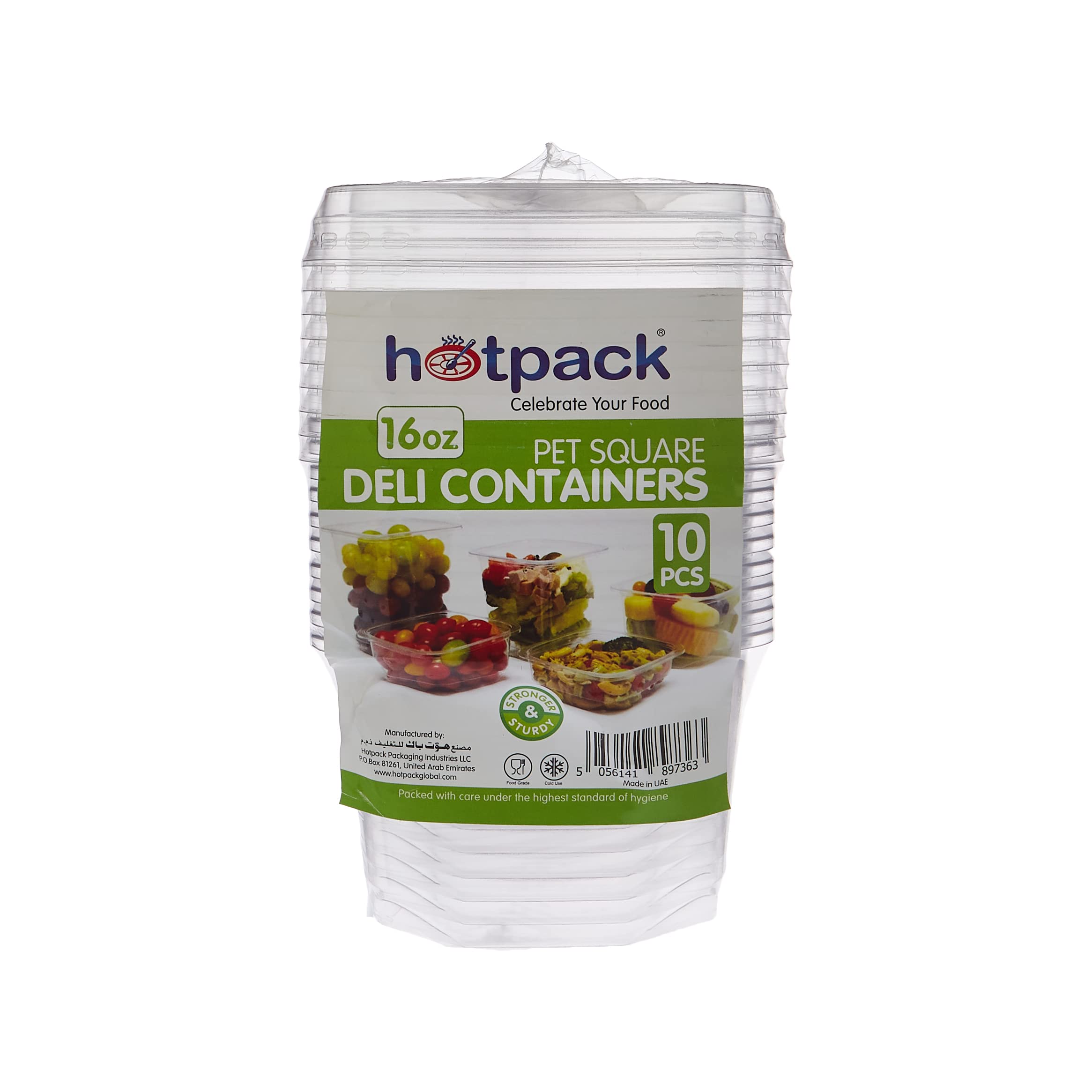 Hotpack Deli Container with Lid 16oz Carton Pack of 10