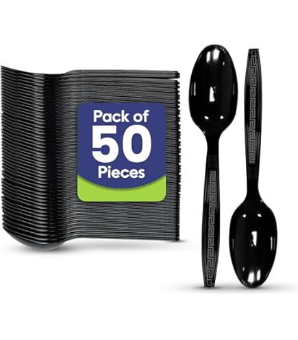 Hotpack Black Disposable Spoon 50 Pack of 2
