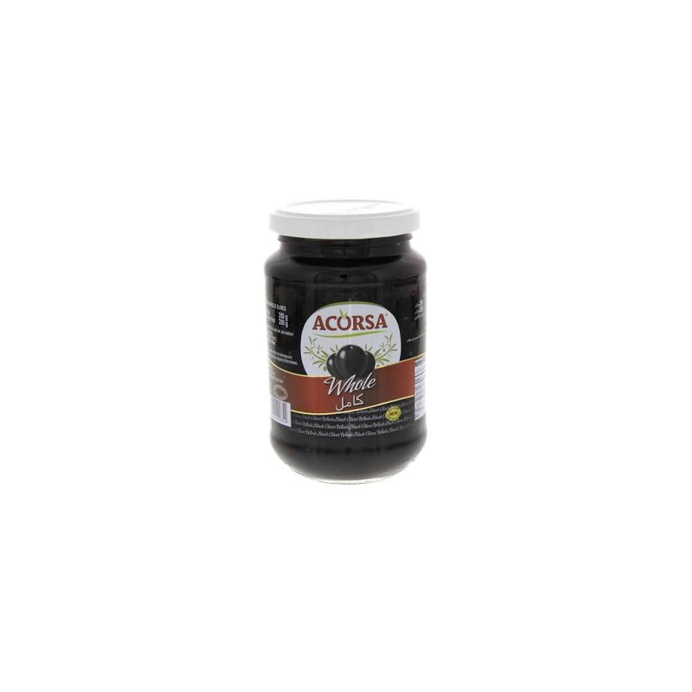 ACORSA Whole Black Olives 200GM Pack of 3