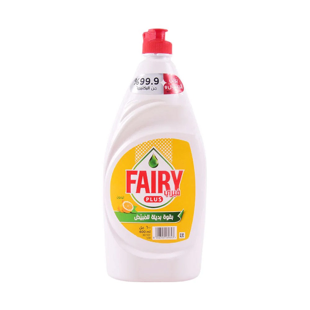FAIRY Lemon Plus Dishwashing Liquid 600ML Pack of 3