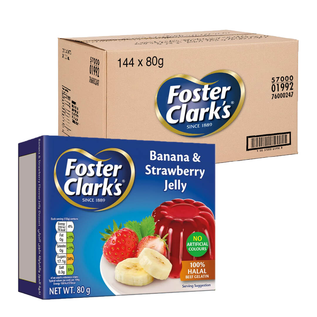 Foster Clark's Jelly Banana & Strawberry 80GR Carton Pack of 144