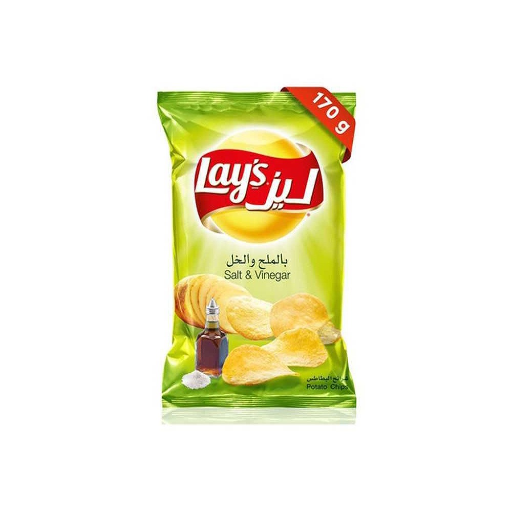 Lays Salt And Vinegar Potato Chips 170g Box of 20
