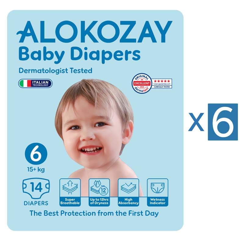 ALOKOZAY Premium Baby Diapers Size 6 Piece