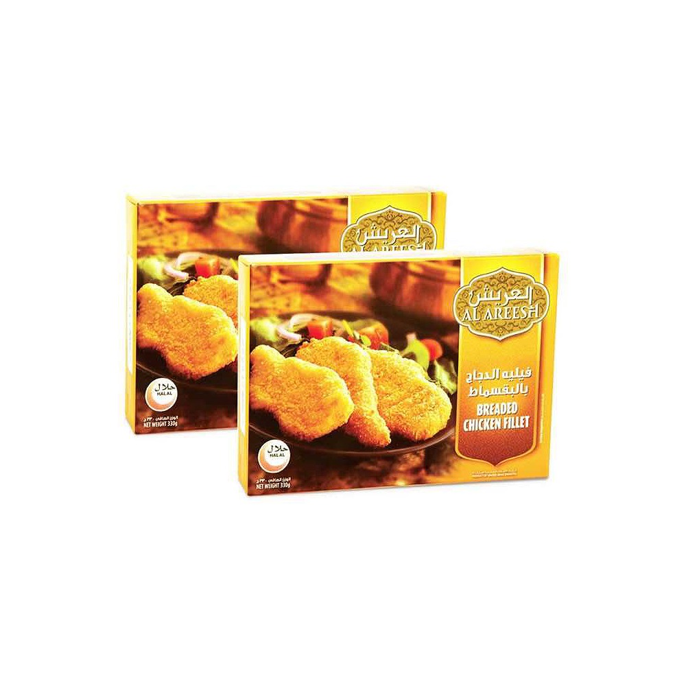 Al Areesh Breaded Chicken Fillet 330g x2pcs - Premium Quality & Great Value