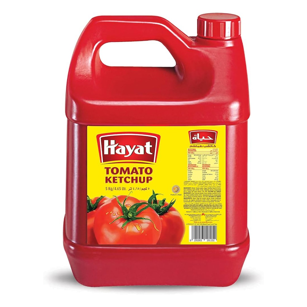 Hayat Tomato Ketchup Gallon 5L Carton Pack of 4