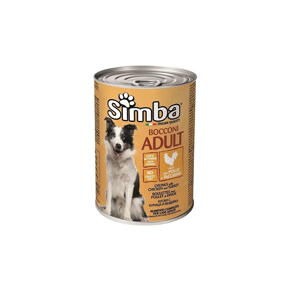 SIMBA Dog Food Chunks with Chicken and Turkey 415GM Pack of 4