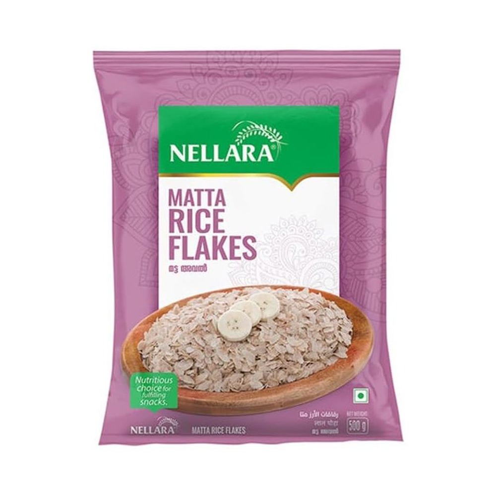 NELLARA Rice Flakes Red 500 GM Pack of 2